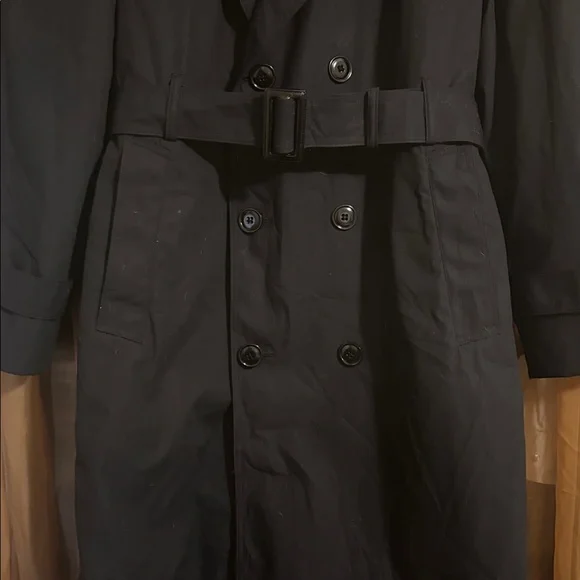 AMERICAN APPAREL Double-Breasted Belted Trench Coat-Medium - Picture 3 of 6